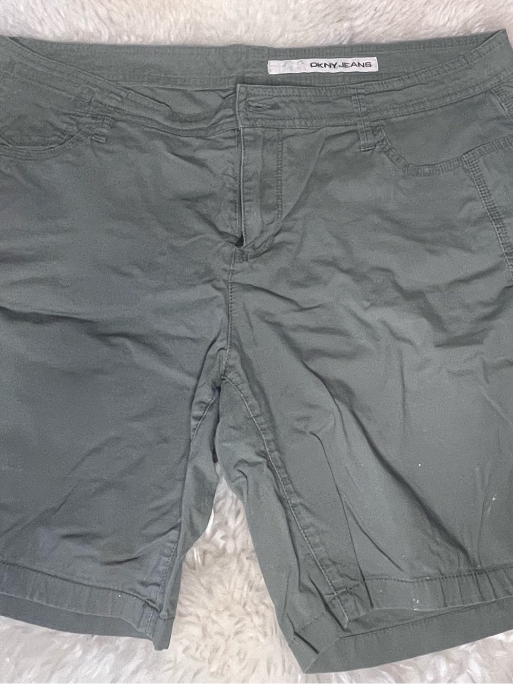 Dkny Olive Green Womens Flat Front Shorts